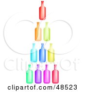 Royalty Free RF Clipart Illustration Of A Stack Of Colorful Glass Bottles by Prawny