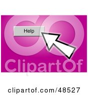 Royalty Free RF Clipart Illustration Of A Computer Cursor Clicking On A Help Button On Pink