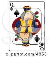 Poster, Art Print Of QQueen Of Spades Playing Card