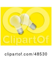 Poster, Art Print Of Two Transparent Light Bulbs On Yellow