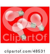 Royalty Free RF Clipart Illustration Of Four Transparent Light Bulbs On Red