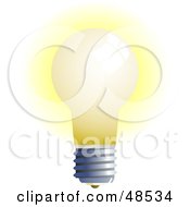 Poster, Art Print Of Glowing White Light Bulb On White