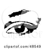 Poster, Art Print Of Black And White Human Eye With An Eyebrow
