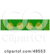 Poster, Art Print Of Green Christmas Border Of Ornaments