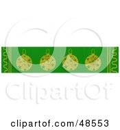 Royalty Free RF Clipart Illustration Of A Green Christmas Border Of Ornaments by Prawny