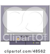 Royalty Free RF Clipart Illustration Of A Blank Retro Computer Monitor