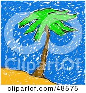 Poster, Art Print Of Childs Drawing Of A Palm Tree