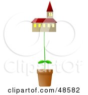 Poster, Art Print Of Potted Plant Growing A Church