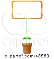 Poster, Art Print Of Blank Billboard Sign Potted Plant