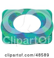 Poster, Art Print Of Abstract Green And Blue Oval Background On White
