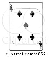 Five5 Of Spades Playing Card Clipart