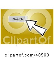 Royalty Free RF Clipart Illustration Of A Computer Cursor Clicking On A Search Button On Yellow
