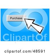 Poster, Art Print Of Computer Cursor Clicking On A Purchase Button On Blue