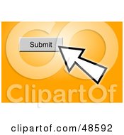 Royalty Free RF Clipart Illustration Of A Computer Cursor Clicking On A Submit Button On Yellow