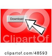 Poster, Art Print Of Computer Cursor Clicking On A Download Button On Red