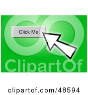 Royalty Free RF Clipart Illustration Of A Computer Cursor Clicking On A Click Me Button On Green
