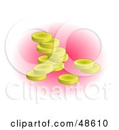Golden Coins With Pink Shading