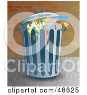 Poster, Art Print Of Nasty Trash Can Full Of Old Food