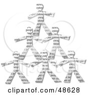 Royalty Free RF Clipart Illustration Of A Pyramid Of Cut Paper People