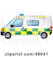 Poster, Art Print Of White Green And Yellow Ambulance