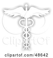 Royalty Free RF Clipart Illustration Of A Gray And White Caduceus Symbol by Prawny