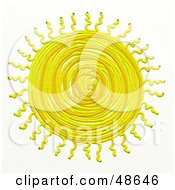 Royalty Free RF Clipart Illustration Of A Swirl Textured Yellow Sun
