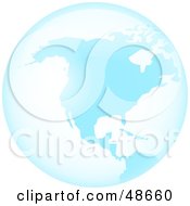 Royalty Free RF Clipart Illustration Of A Blue Glass Globe Of America