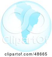 Royalty Free RF Clipart Illustration Of A Blue Glass Globe Of South America
