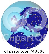 Royalty Free RF Clipart Illustration Of A Blue European Globe by Prawny