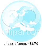 Royalty Free RF Clipart Illustration Of A Blue Glass Globe Of Europe by Prawny