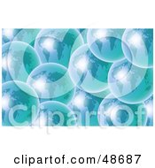Royalty Free RF Clipart Illustration Of A Blue Background Of World Globe Bubbles