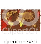 Royalty Free RF Clipart Illustration Of A Grungy Textured World Atlas Background by Prawny