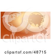 Poster, Art Print Of Gradient Orange Dotted Map