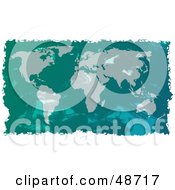 Royalty Free RF Clipart Illustration Of A Grungy Green World Atlas Background by Prawny