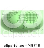 Royalty Free RF Clipart Illustration Of A Gradient Green Dotted Map by Prawny
