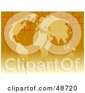 Royalty Free RF Clipart Illustration Of An Orange Atlas With Grid Lines by Prawny