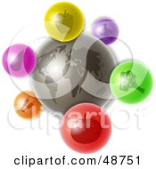 Poster, Art Print Of Gray World With Colorful Nutrition Icons