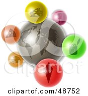 Poster, Art Print Of Gray World With Colorful Food Icons
