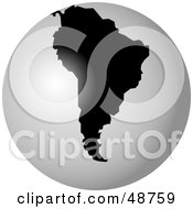 Royalty Free RF Clipart Illustration Of A Black And White Globe Featuring South America