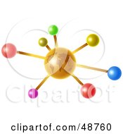 Poster, Art Print Of Orange Globe Molecule