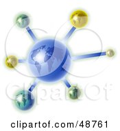 Poster, Art Print Of Blue Globe Molecule