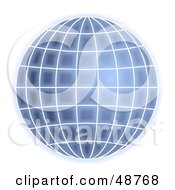 Royalty Free RF Clipart Illustration Of A Glowing Blue Grid Globe