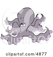Eight Armed Purple Cephalopod Octopus Mollusk Clipart