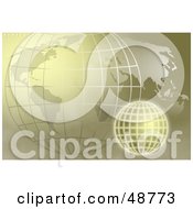 Royalty Free RF Clipart Illustration Of A Brown Grid Globe And Atlas Background