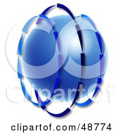 Poster, Art Print Of Blue Arrows Circling Around A Blue Globe