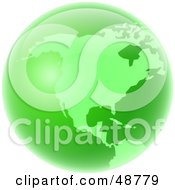 Royalty Free RF Clipart Illustration Of A Green Globe Of North America