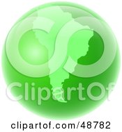Royalty Free RF Clipart Illustration Of A Green Globe Of South America