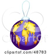 Royalty Free RF Clipart Illustration Of A Purple And Orange Globe Bauble