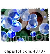 Royalty Free RF Clipart Illustration Of A Grungy Textured Blue Globe Background