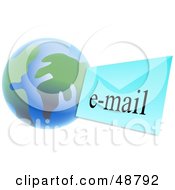 Poster, Art Print Of Electronic World Globe With An Email Envelope